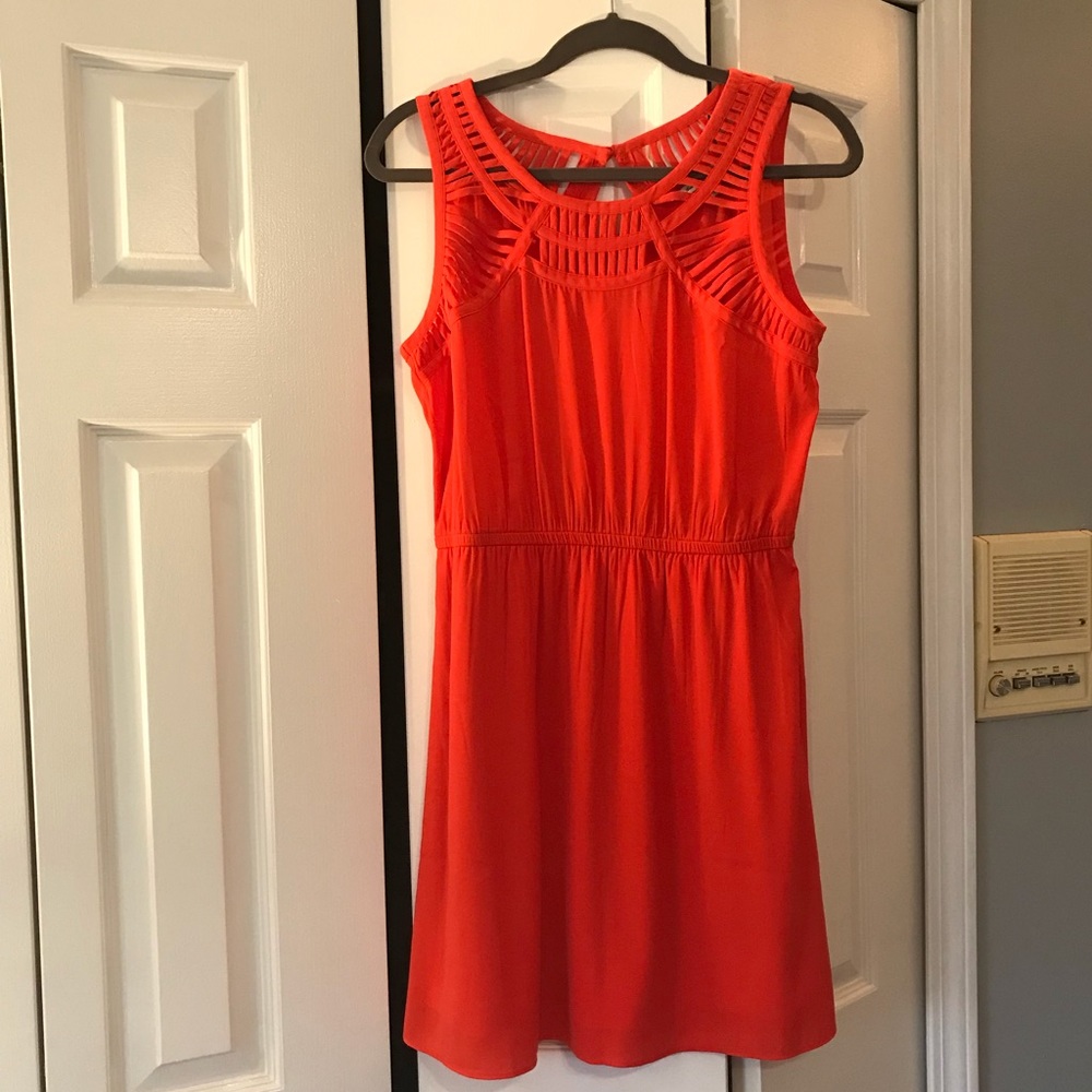 Bold orange dress